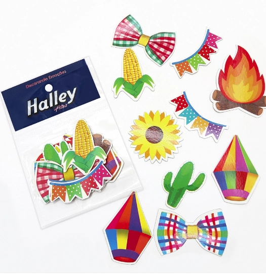 Topper De Bolo Junino Pequeno 5cm Halley Fitas