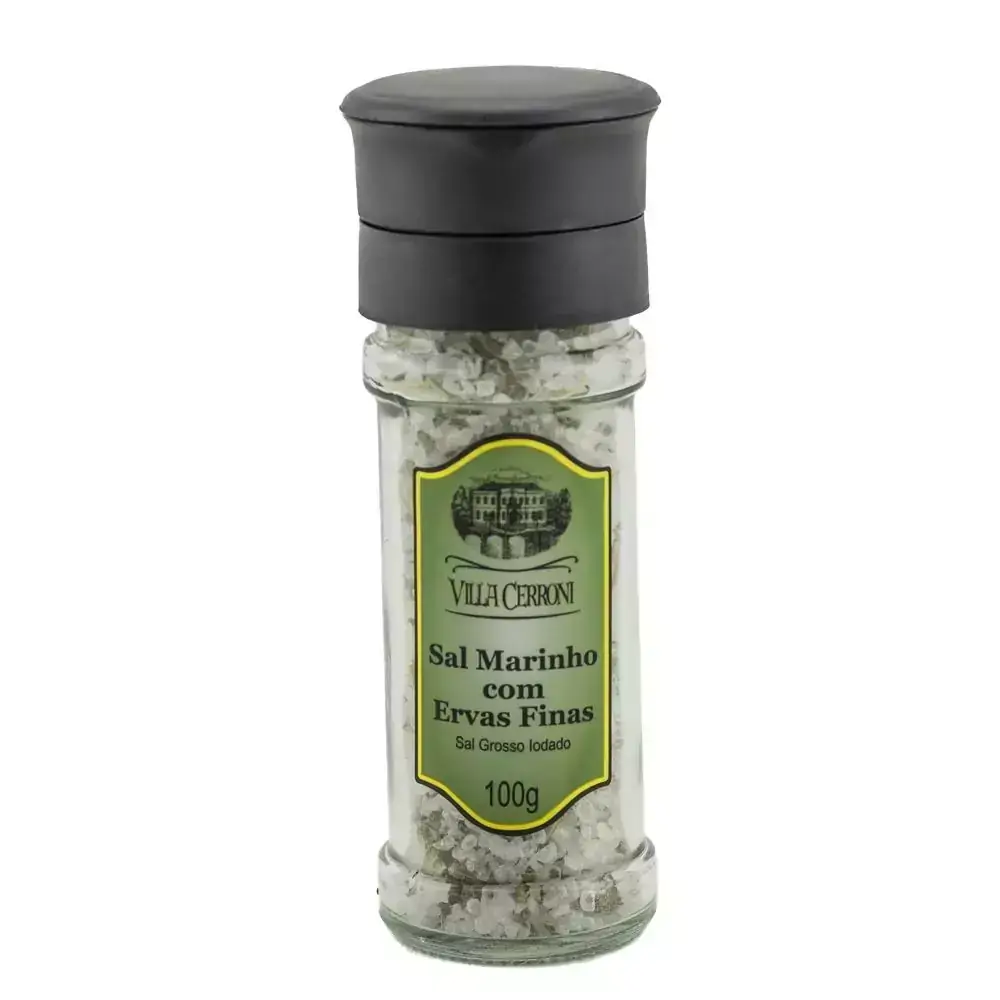 Sal Marinho com Ervas Finas - Moedor Reutilizável - Villa Cerroni - 100 g