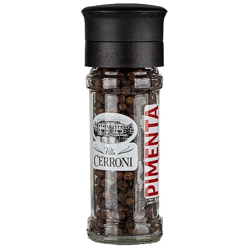 Pimenta do Reino Preta em Grãos - Moedor Reutilizável - Villa Cerroni - 50 g