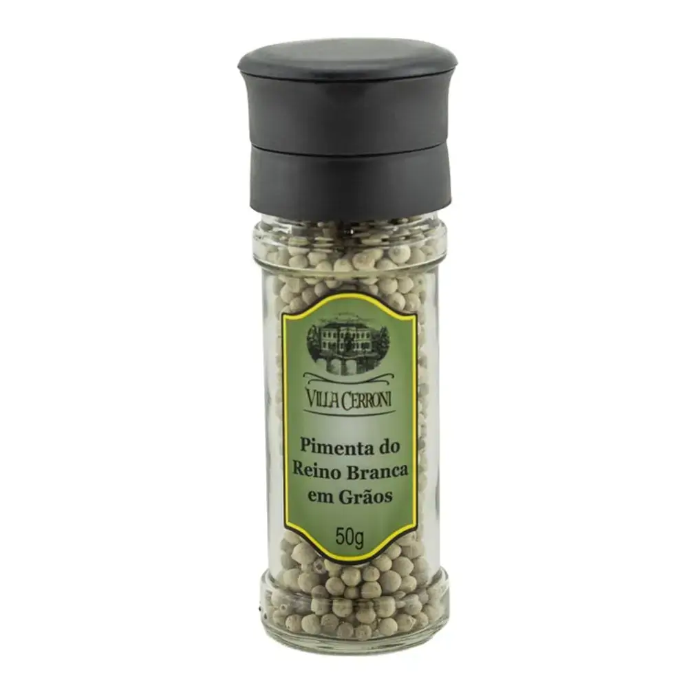 Pimenta do Reino Branca em Grãos - Moedor Reutilizável - Villa Cerroni - 75 g