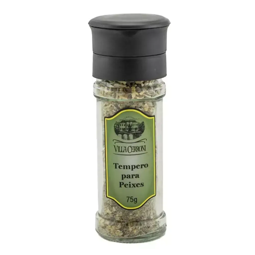 Tempero para Peixes - Moedor Reutilizável - Villa Cerroni - 75 g