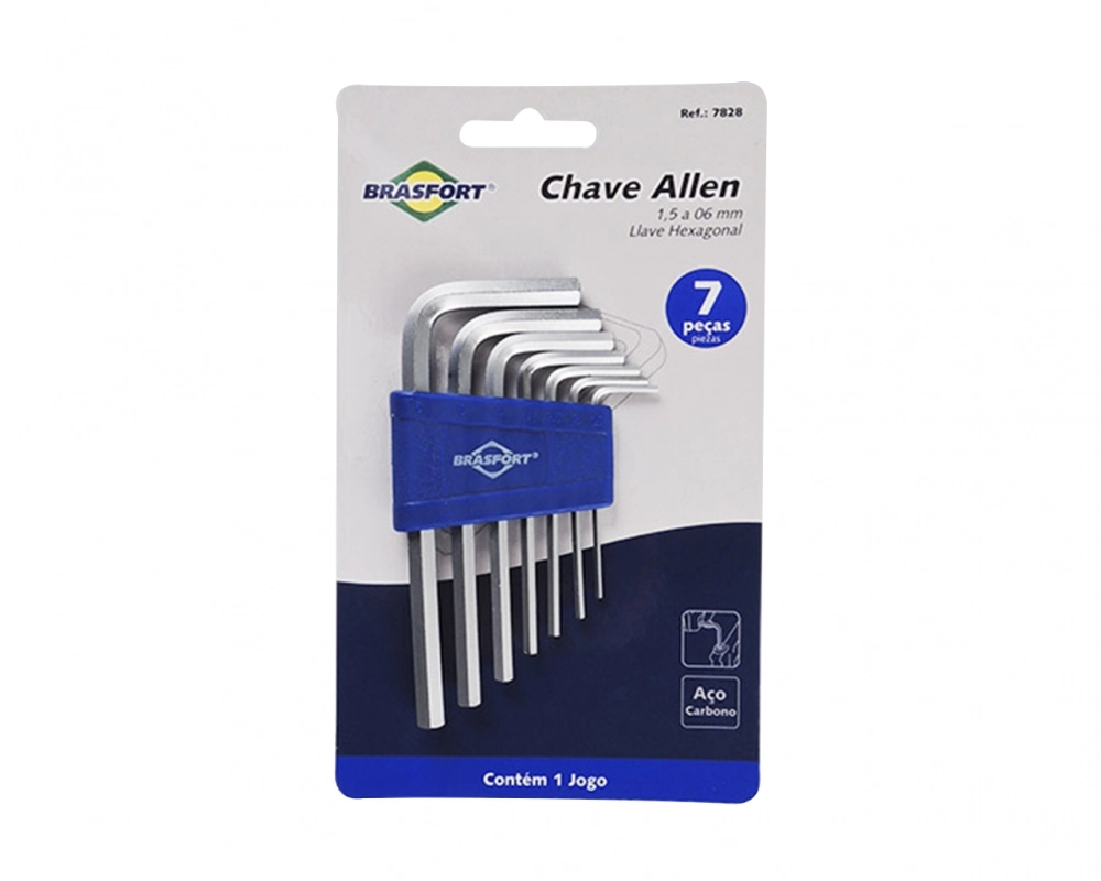 Jogo Chaves Allen 1.5 A 6mm Sup C/ 7pc Brasfort