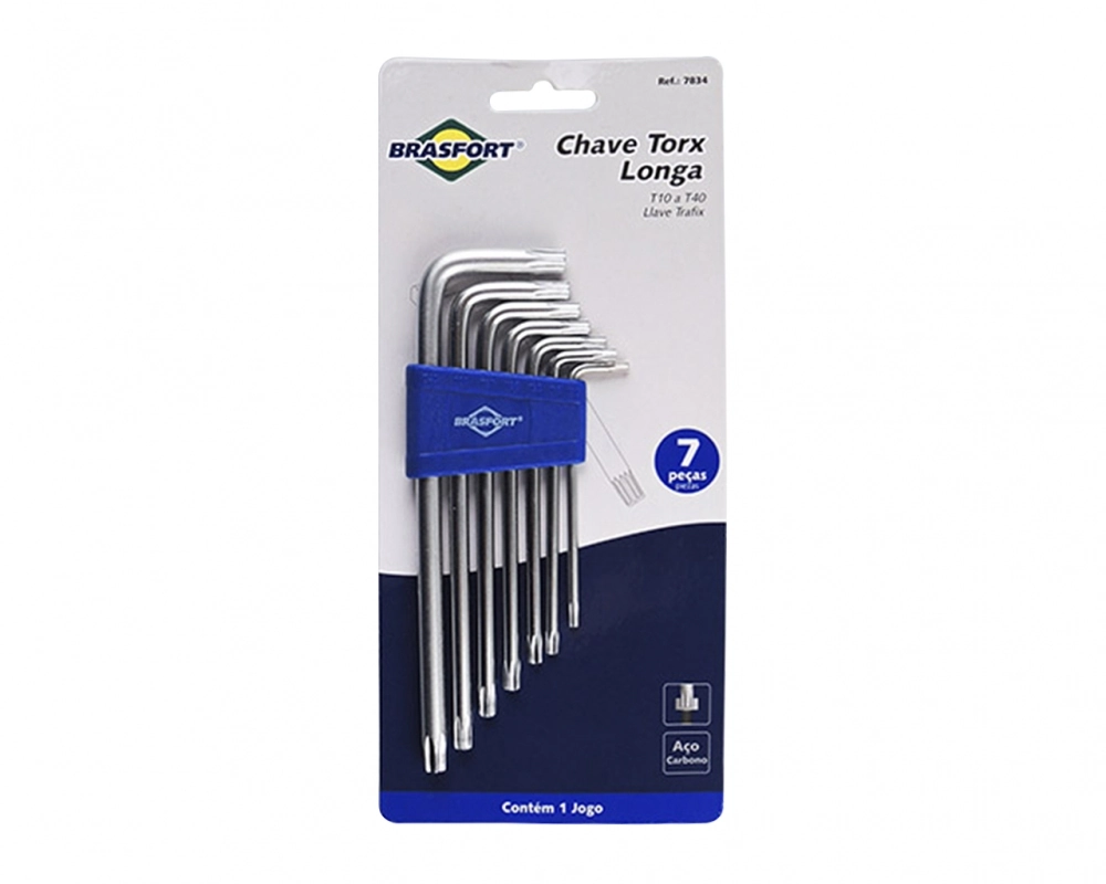Chave Torx Longa Brasfort Jgo 7pcs T10-740 Blister 7834
