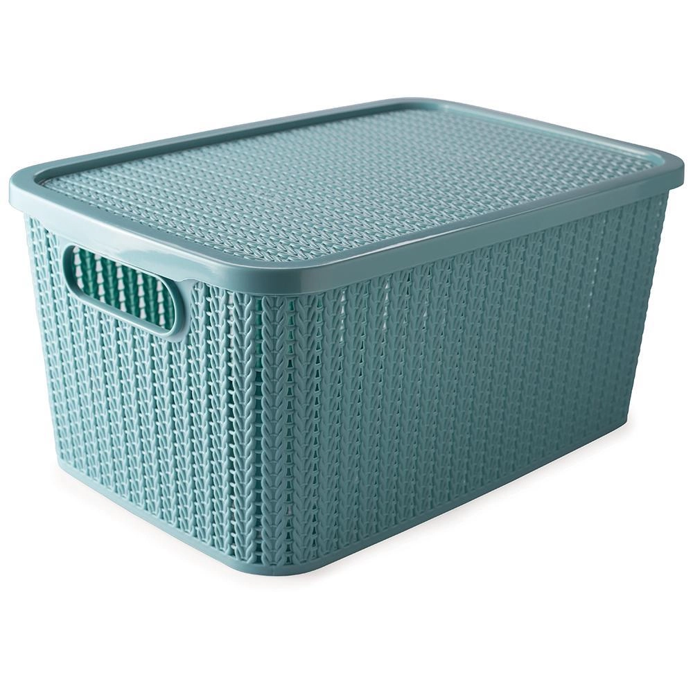 Caixa Organizadora Azul Trama 14l Plasútil
