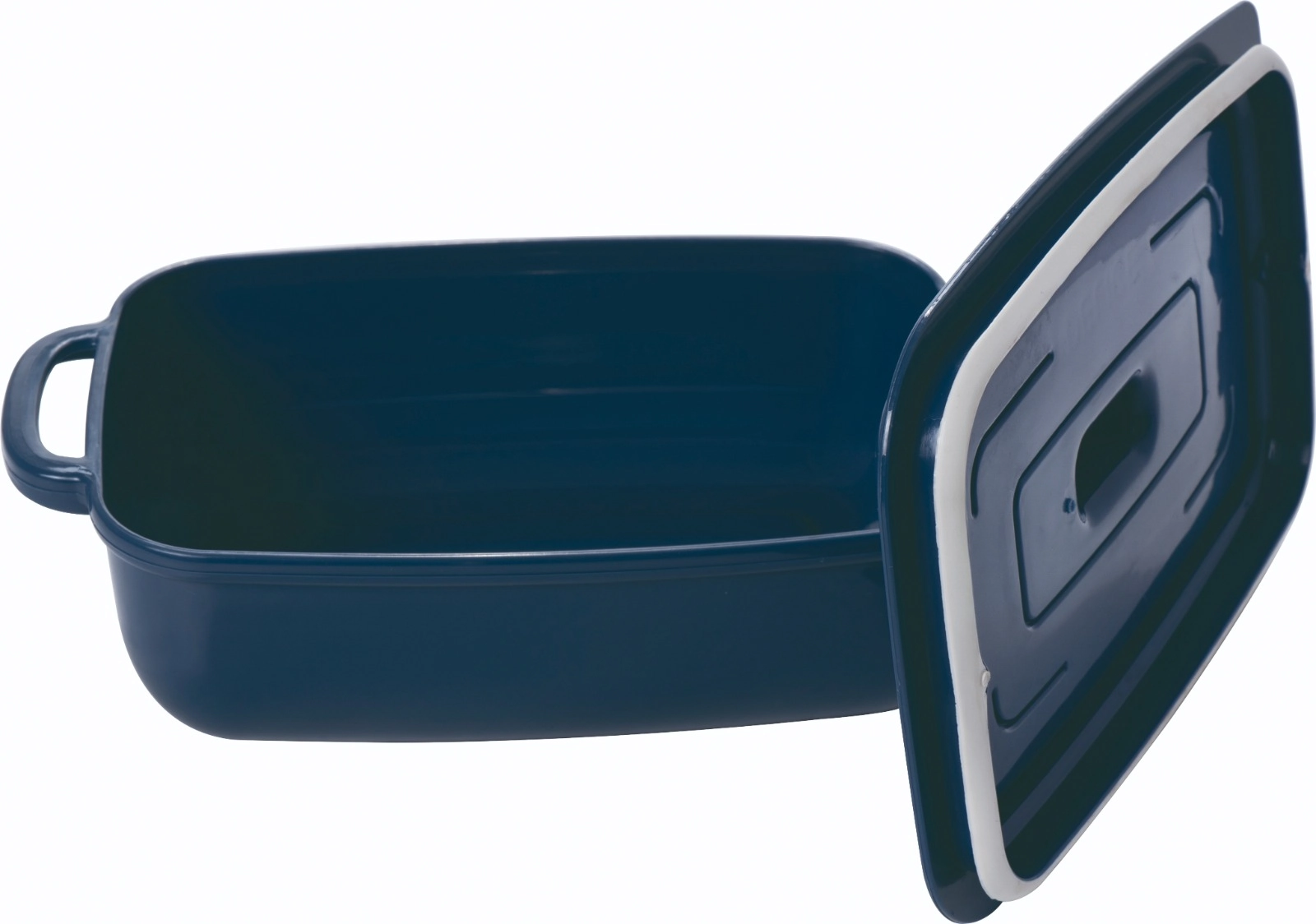 Pote Supreme Retangular Azul Navy 450ml 18327 Plasutil