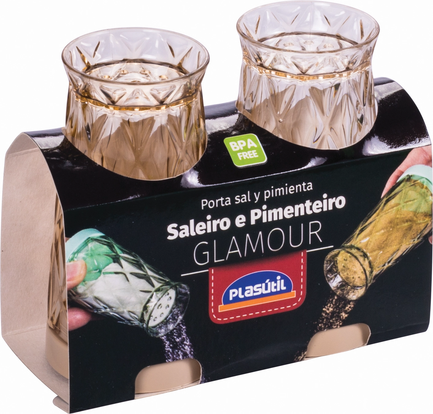 Conj Saleiro Pimenteiro Glamour 15173 Plasutil