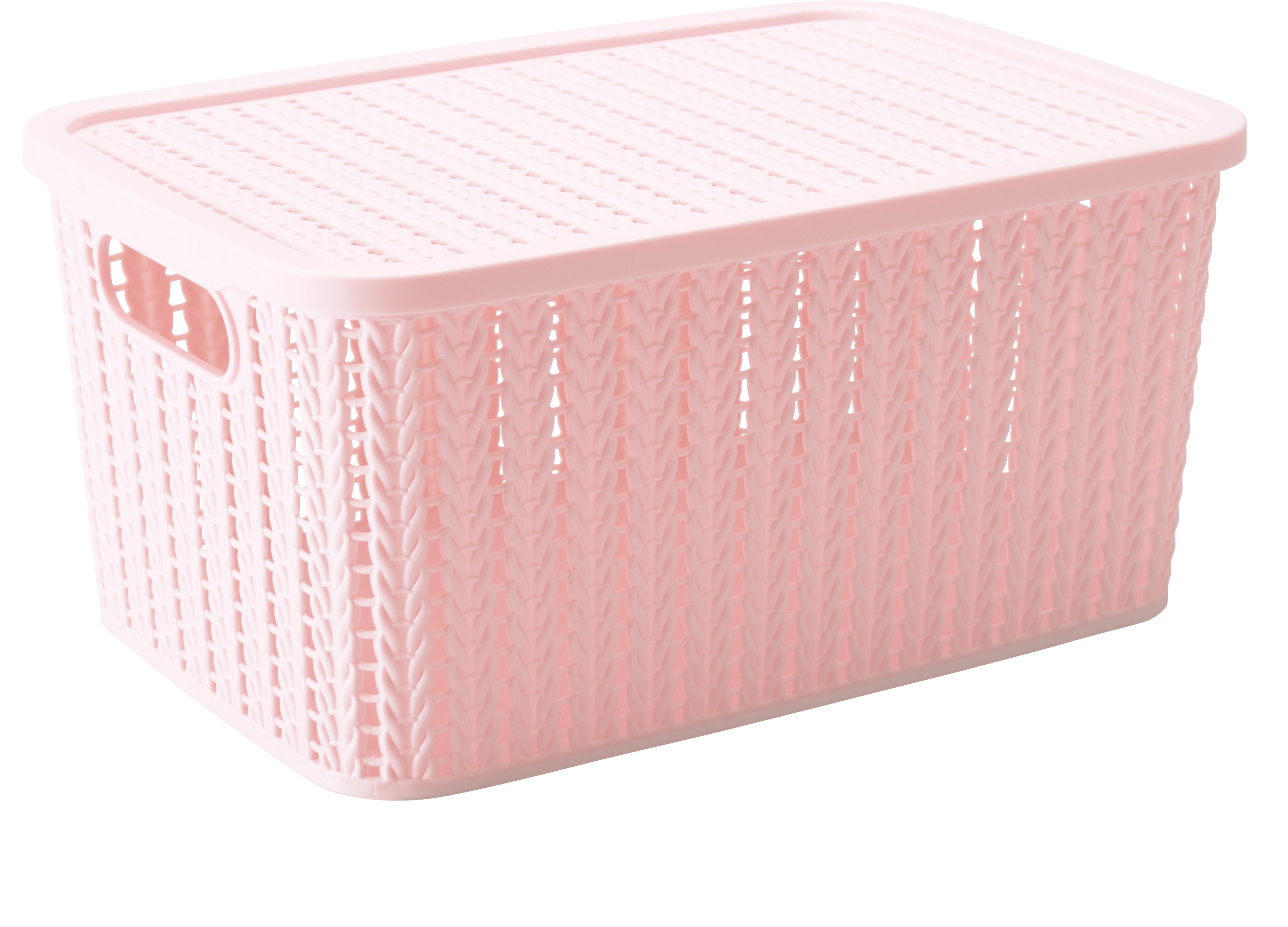 Caixa Trama Tampa Rosa Petala 8l 14027 Plasutil