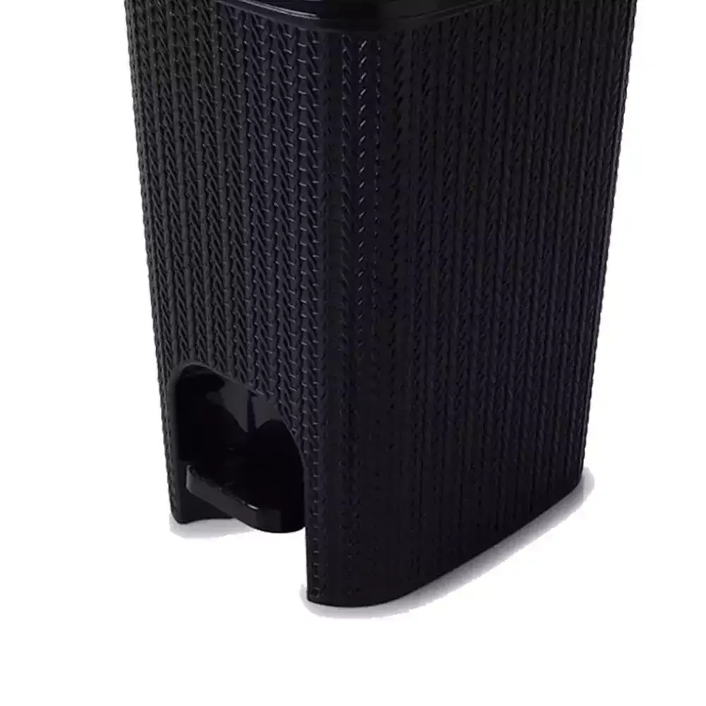 Lixeira com Pedal Trama Preto 7 Litros