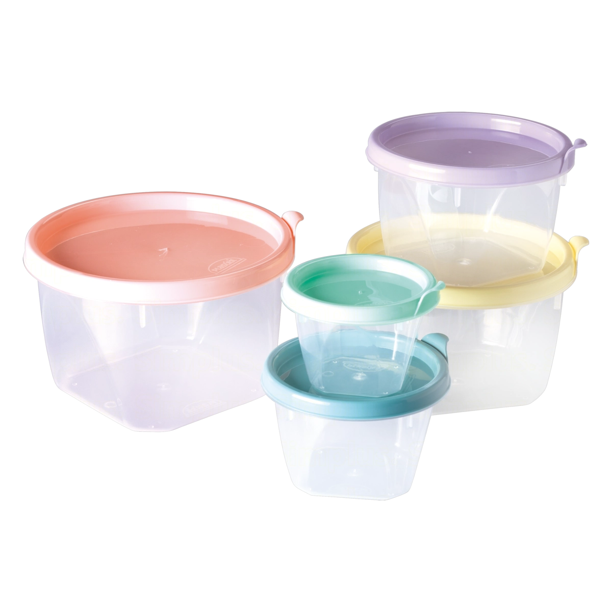 Conjunto Pote Plástico Redondo Plasútil 54 Conect 5 Unidades