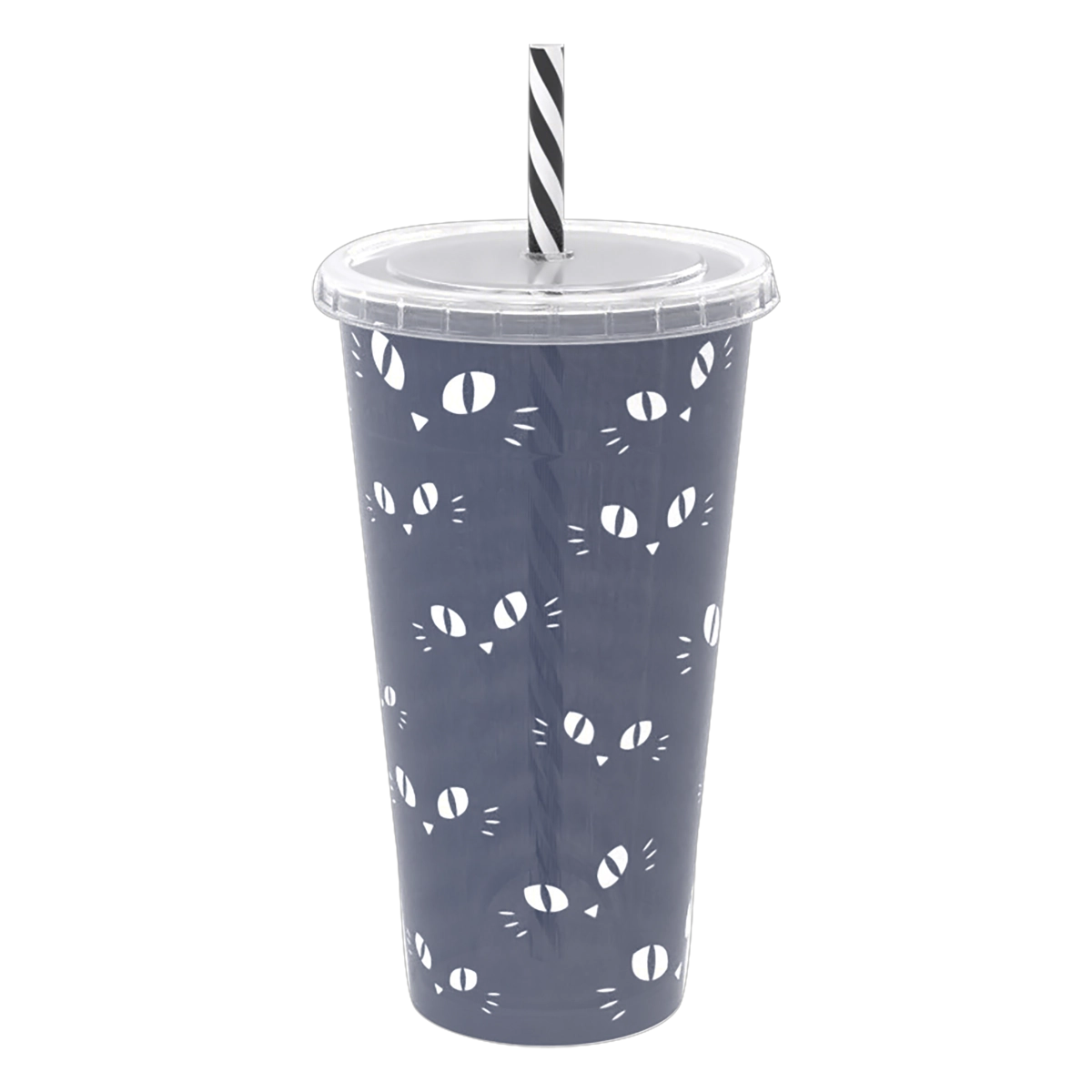 Copo Plástico Para Refrigerante Com Canudo 700ml Plasútil Decora