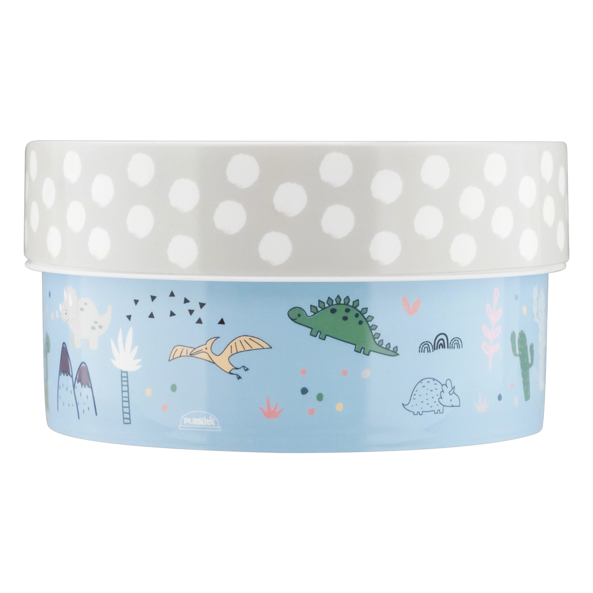 Caixa Organizadora Redonda Dino Baby 630ml Plasútil Decora
