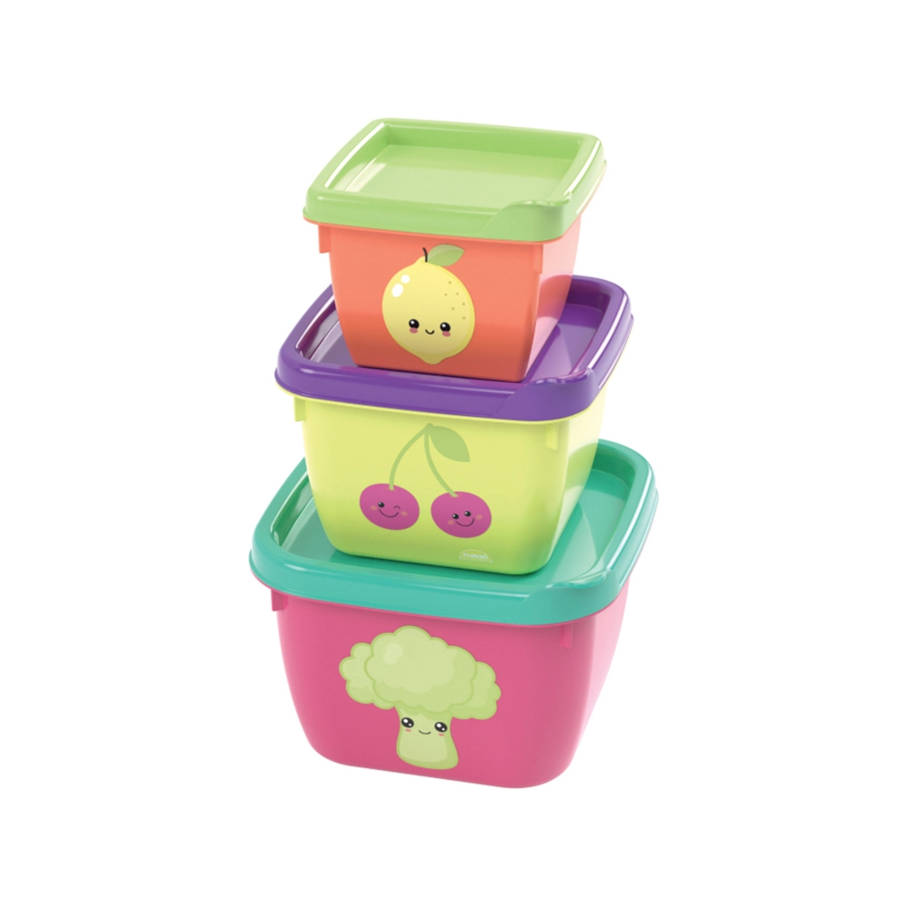 Conjunto Potes Plasutil C/3 Conect Frutas
