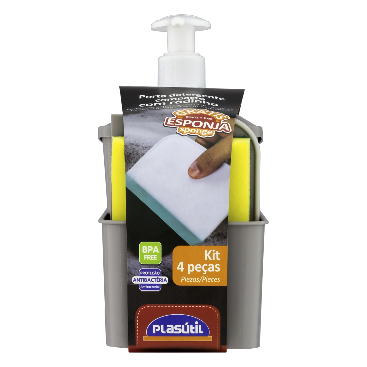 Kit Porta Detergente Fendi 600ml Plasútil Grátis Esponja