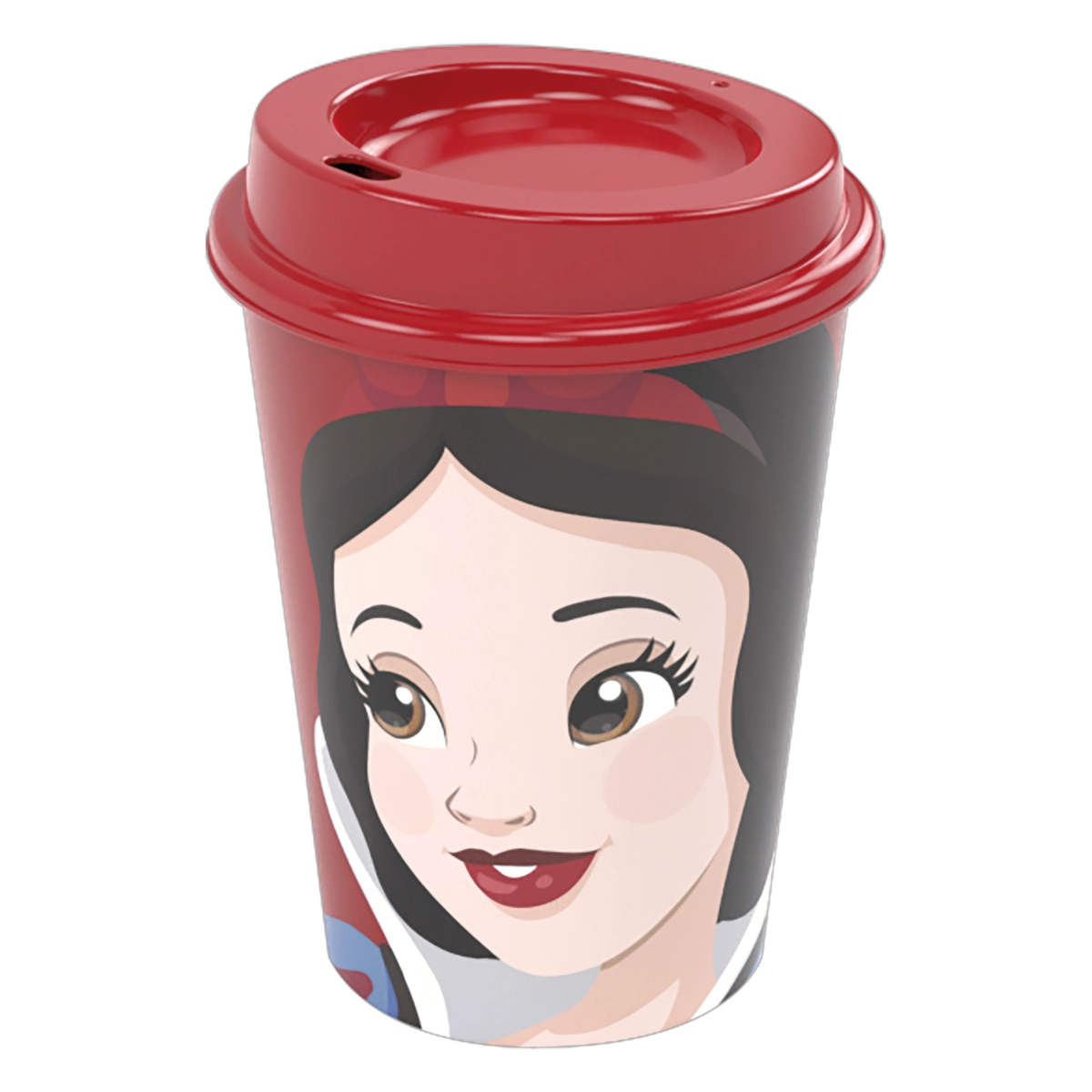 Copo Com Tampa Vermelho Bella Branca De Neve 320ml Plasútil