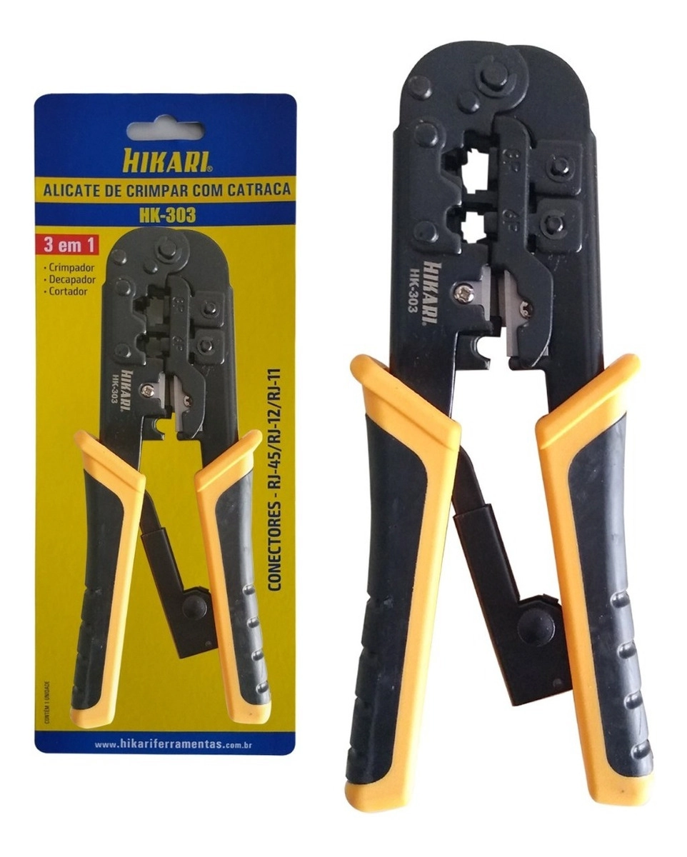 Alicate De Crimpar Rj11/12/45 C/cat Hk 303