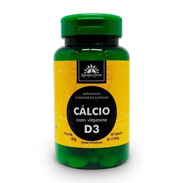 Cálcio + Vitamina D3 Kampo de Ervas 60 Cápsulas de 500mg
