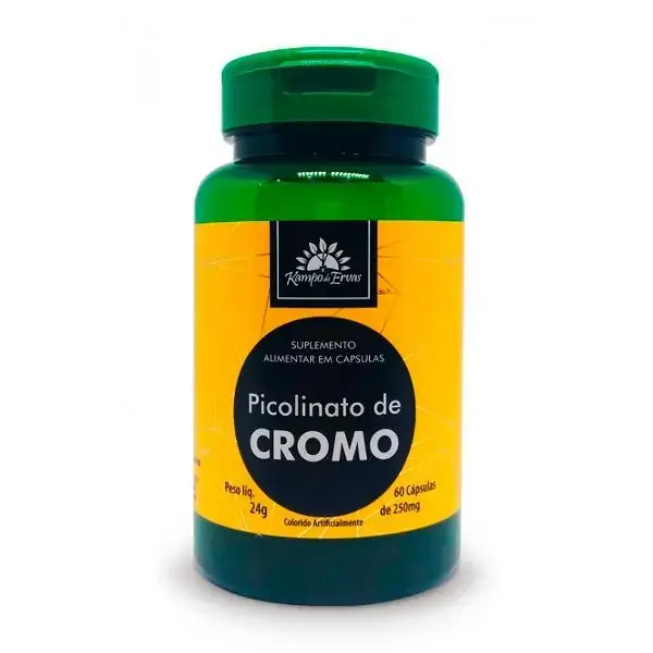 Picolinato de Cromo PURO 60 cáps de 250 mg - 35mcg Cromo
