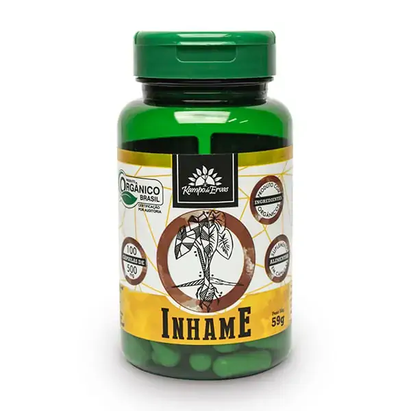 Inhame Orgânico 100 Cápsulas de 500 Mg Kampo de Ervas