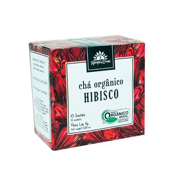 Cha Kampo De Ervas Organico C/10 Saches 10g Hibisco