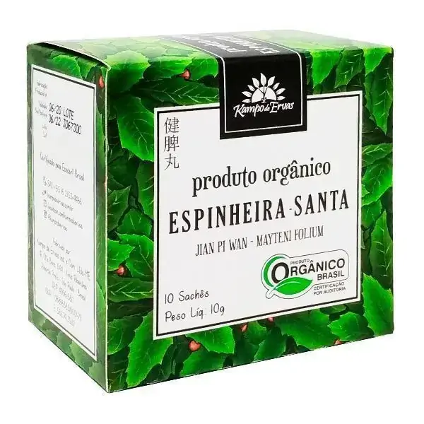 Espinheira Santa Chá Orgânico Kampo de Ervas 10 sachês