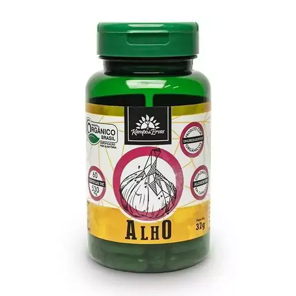 Alho Orgânico 60 cápsulas Alicina 3,2 mg Kampo de Ervas