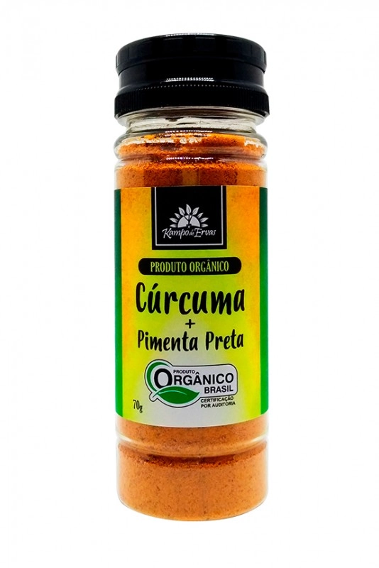 Cúrcuma com Pimenta Preta Orgânica Kampo de Ervas frasco 70g