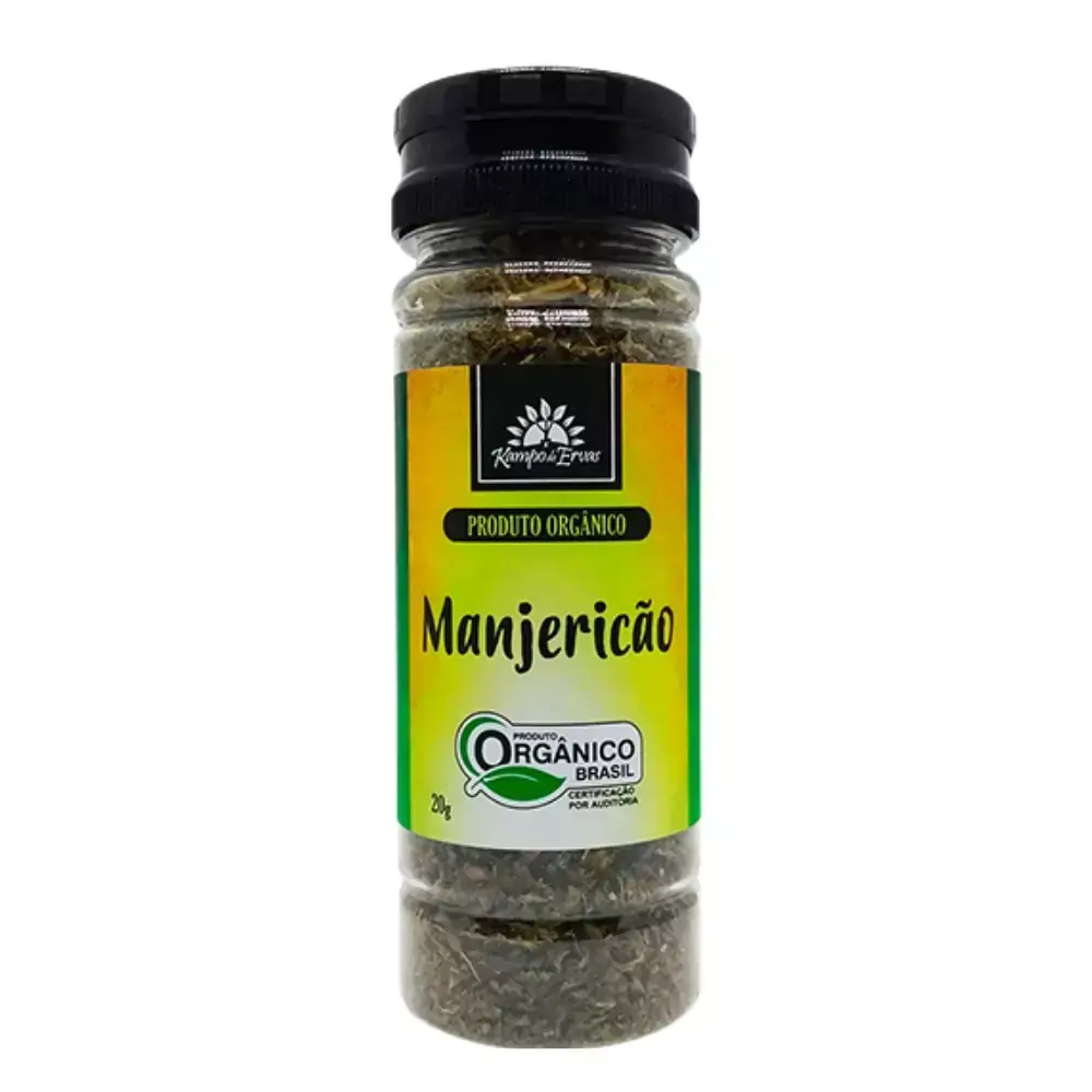 Manjericão Orgânico desidratado Kampo de Ervas frasco 20 g