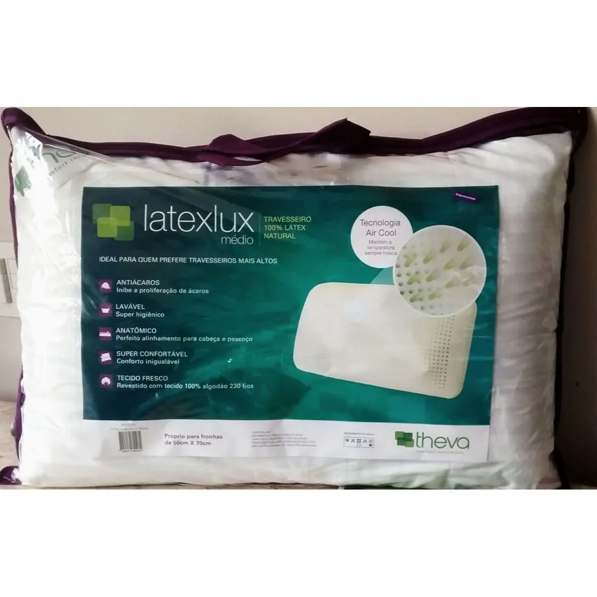 Travesseiro Latex Lux Theva - Copespuma - Médio