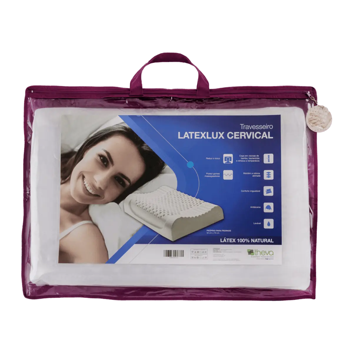 Travesseiro Latelux Cervical 100% Látex Natural - Travesseiro Latelux Cervical 100% Látex Natural