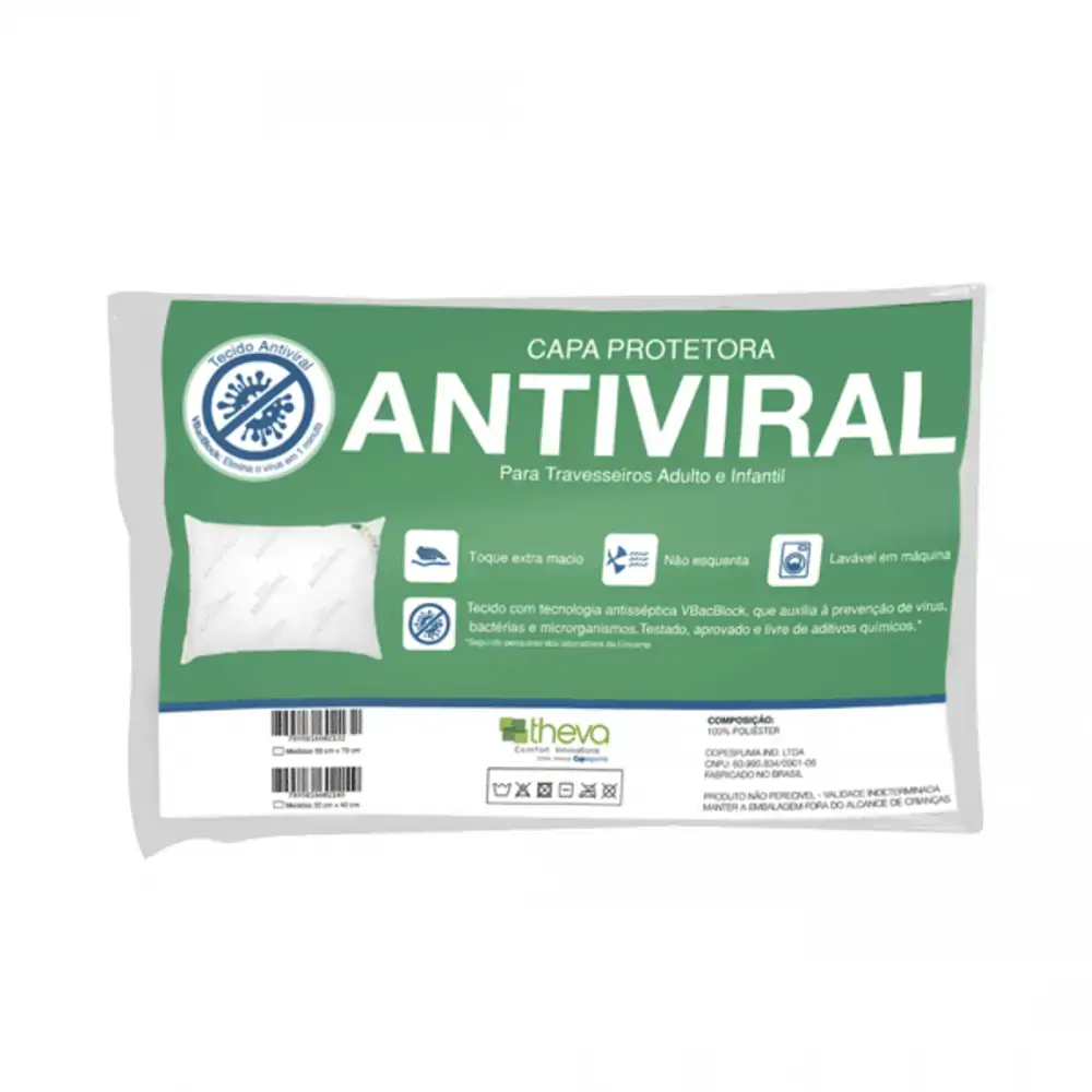 Capa Protetora Antiviral P/Travesseiros