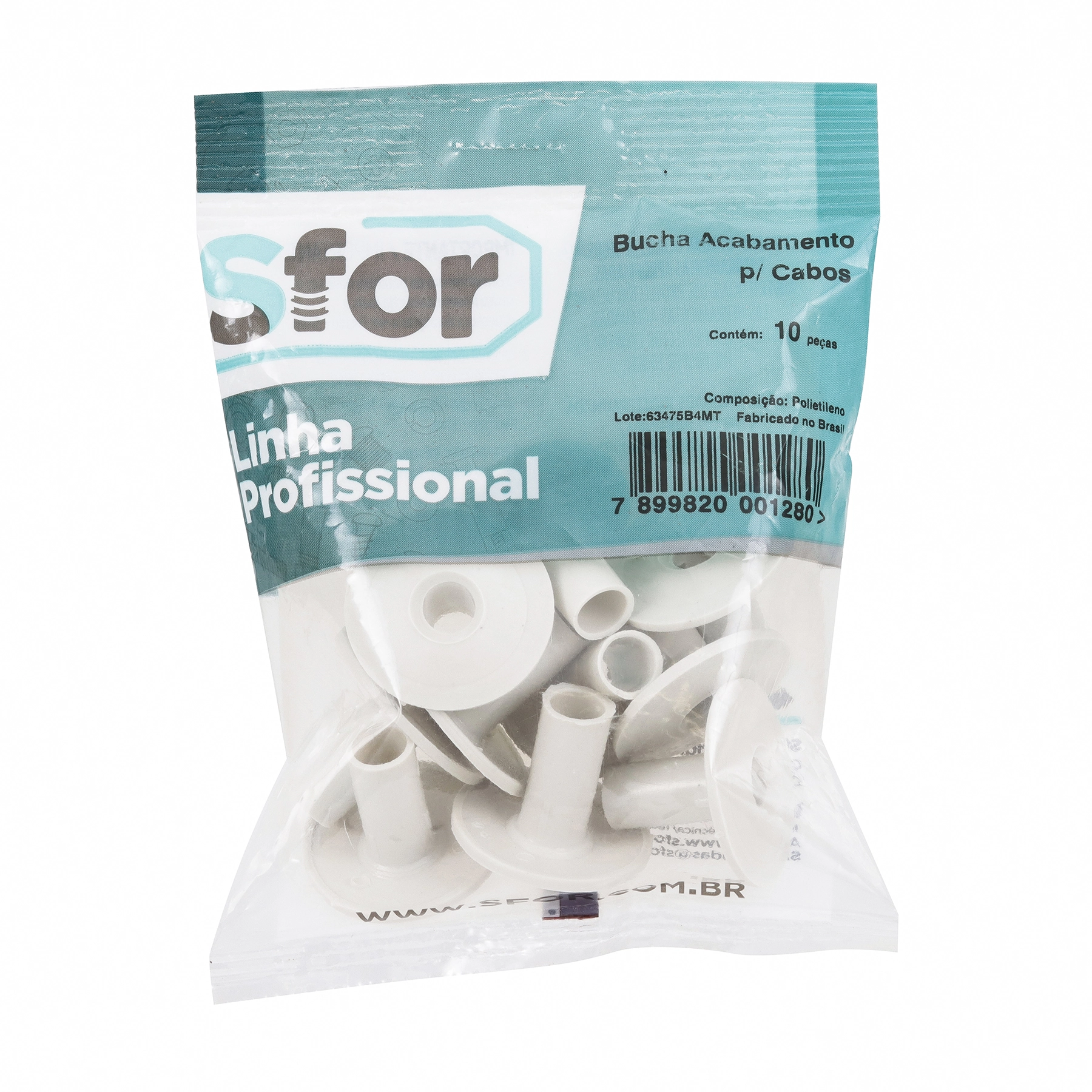 Bucha de Acabamento Branco com 10 Unidades Sforplast