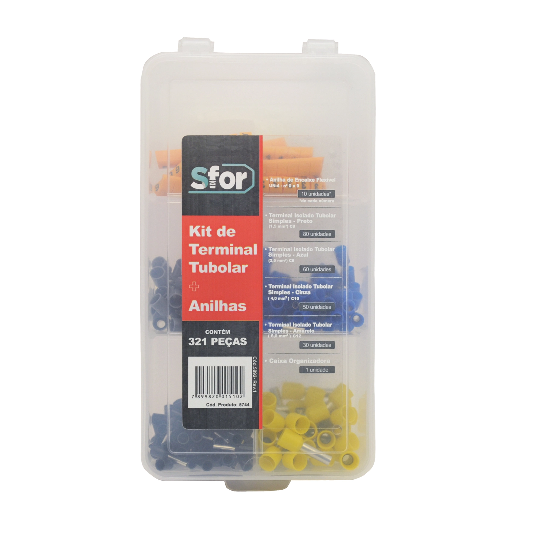 Case Conectores de Fios com Anilhas e Terminais Tubolares Simples Sfor
