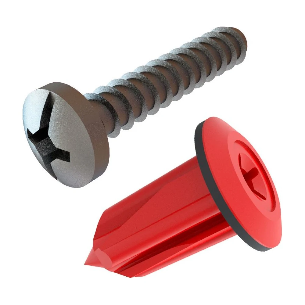 Kit Grampo do Porta Objeto Vermelho - PLAST CAR KPF057