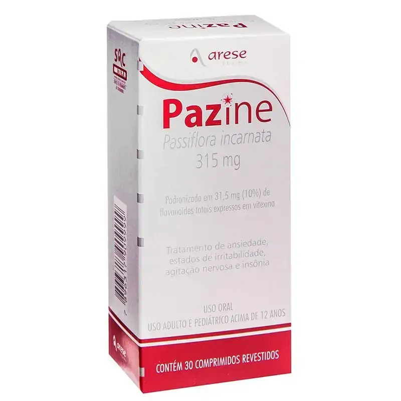 Pazine 315mg Arese Pharma Caixa 30 Comprimidos Revestidos