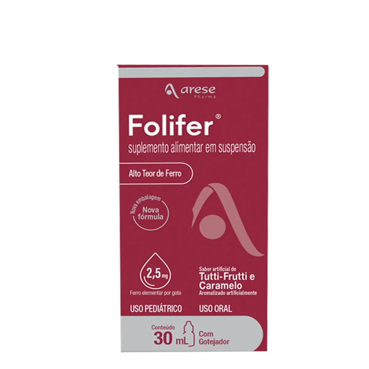 Folifer Tutti Frutti, Guaco E Caramelo Arese Pharma Caixa 30ml Gotas