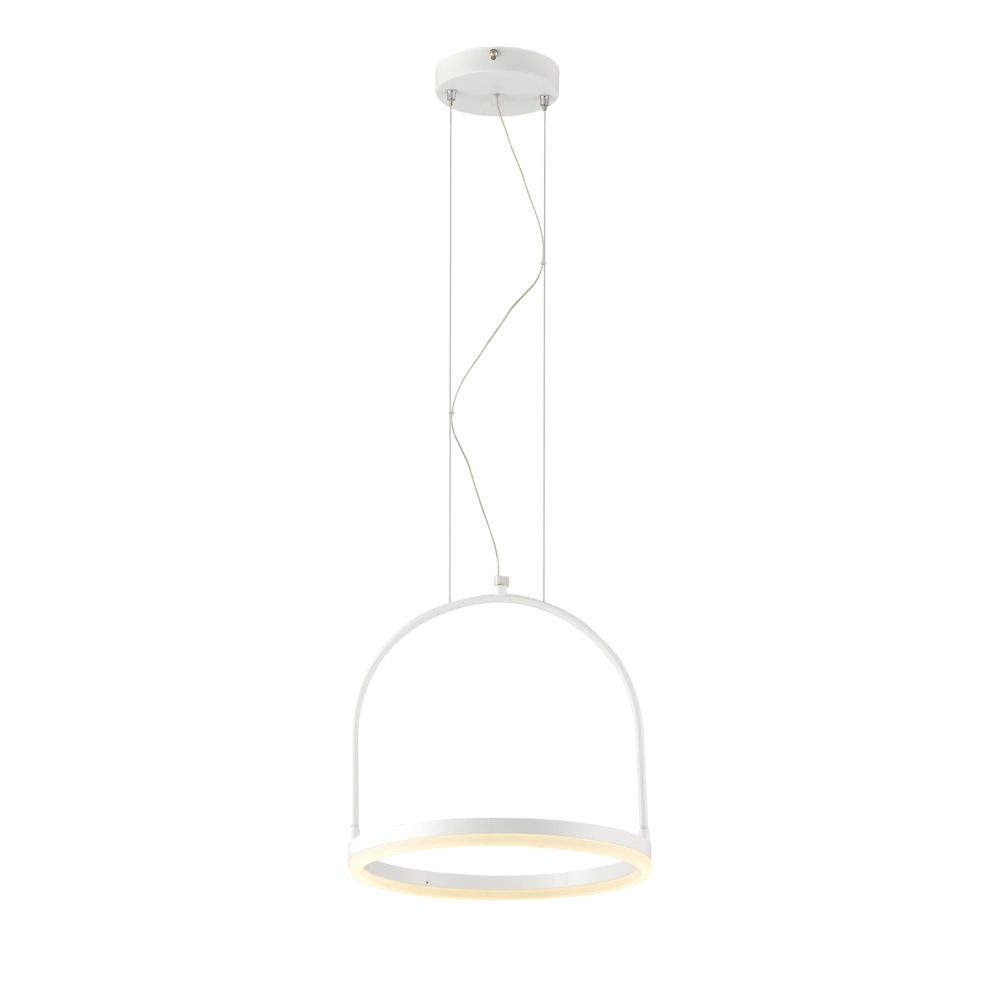 Pendente Avant Cage Led 12w 30cm Branco 3000k Luz Amarela Bivolt