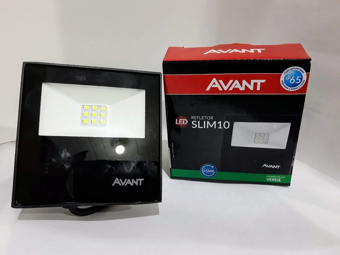 Refletor De Led Slim10 Verde Bivolt Avant