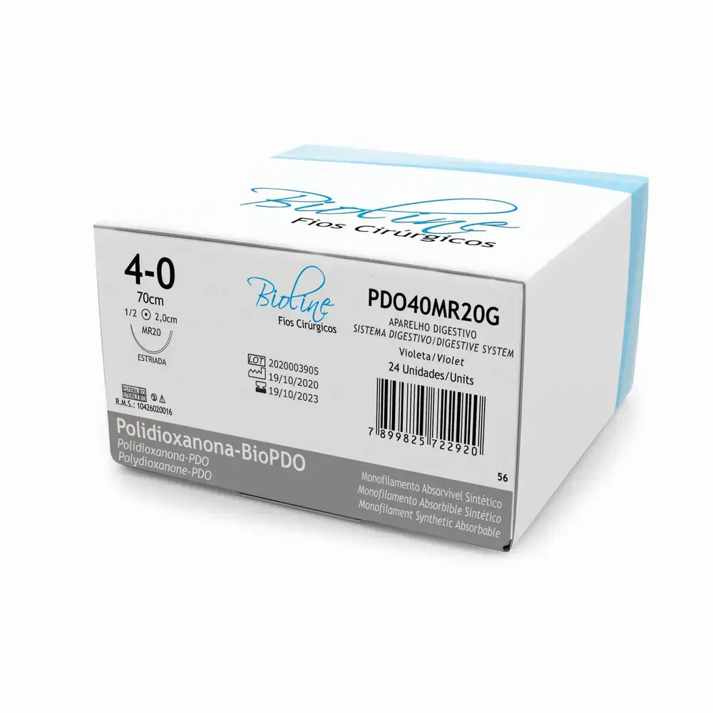 Fio Cirúrgico BIOPDO Violeta Liso - Bioline - 4-0 (Cód. 27.0629)
