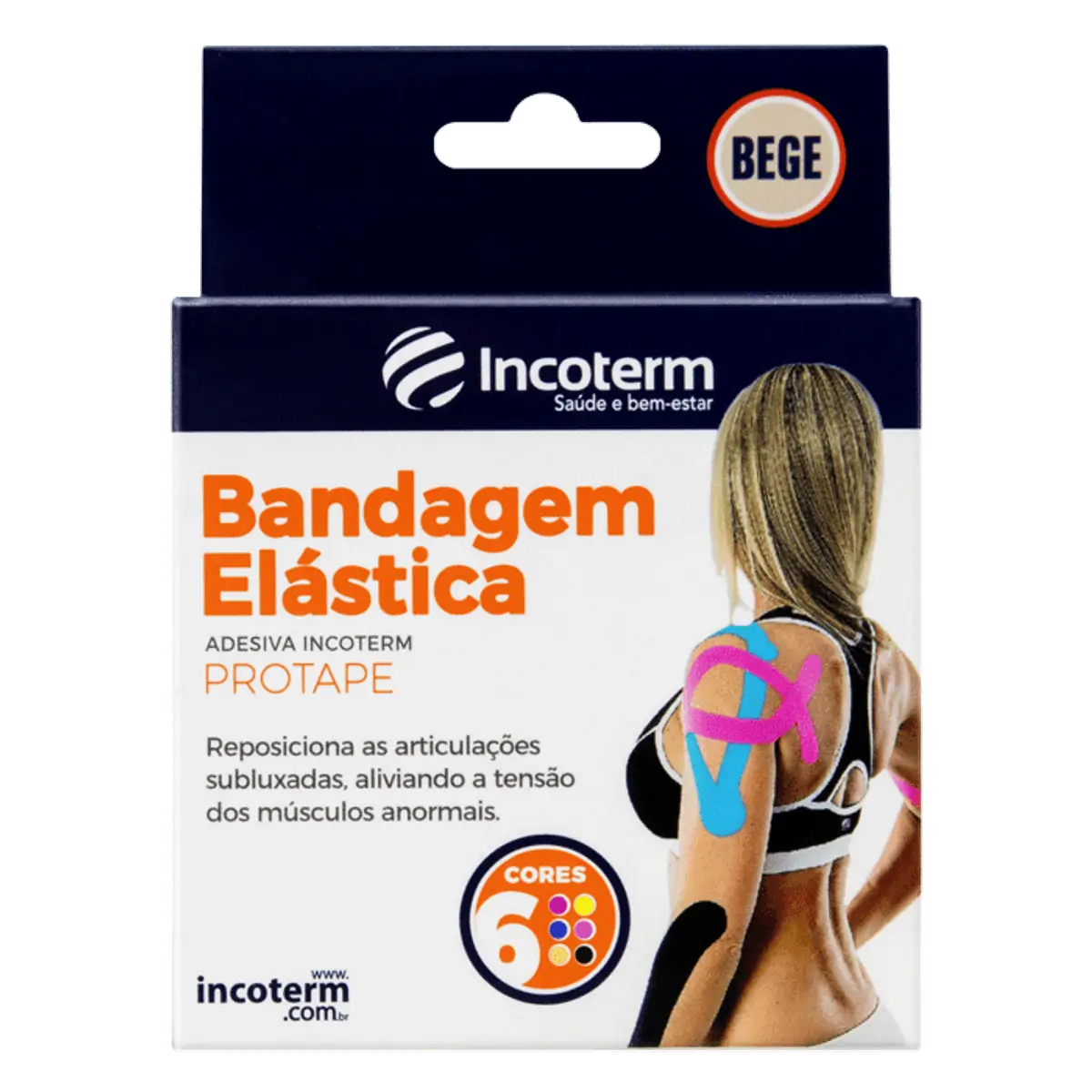 Bandagem Elástica Adesiva Bege Incoterm Protape 5m X 5cm