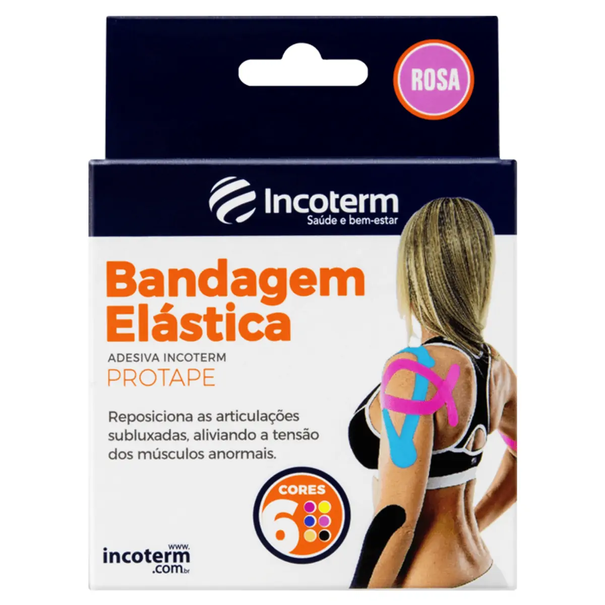 Bandagem Elástica Adesiva Rosa Incoterm Protape 5m X 5cm