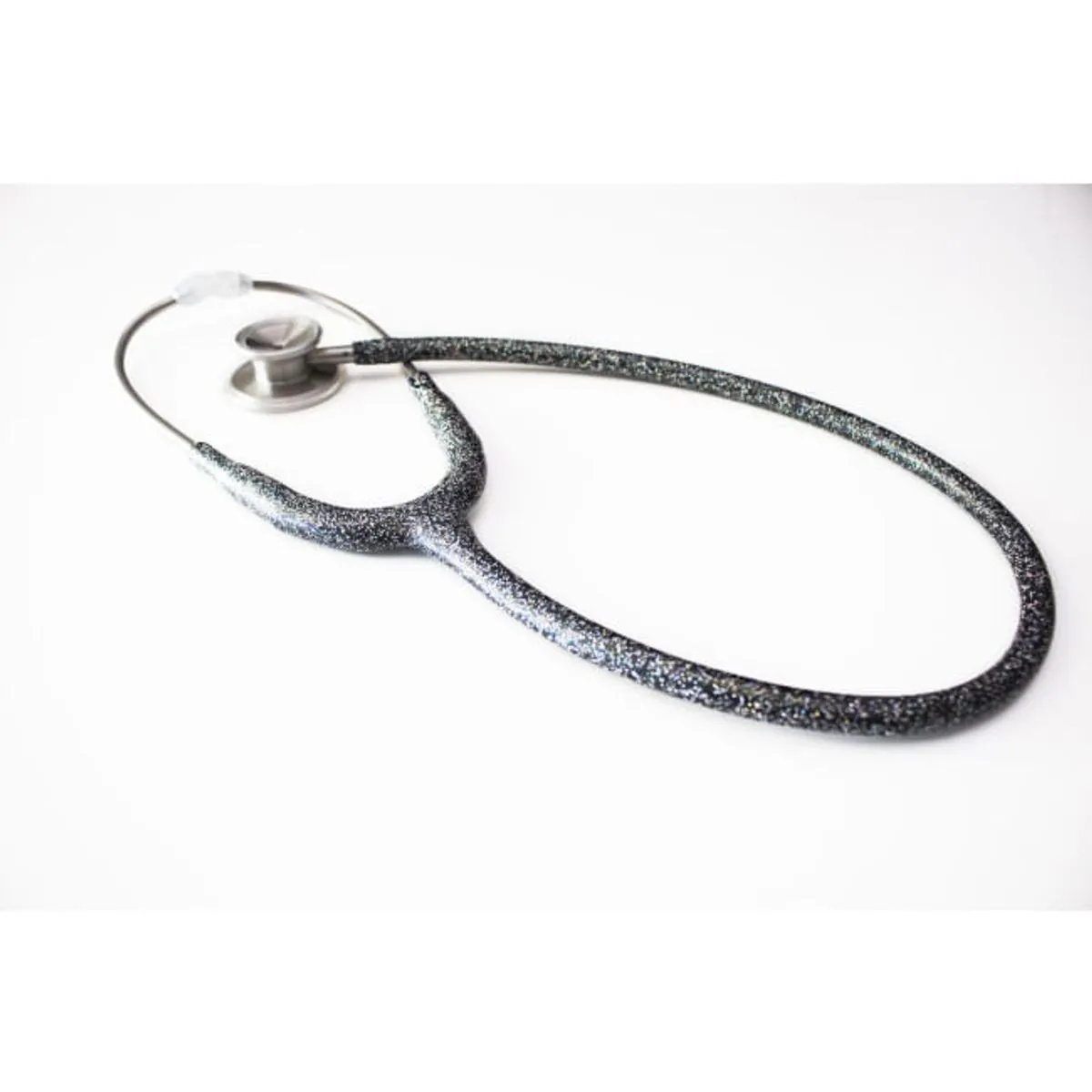 Estetoscópio Mdf - Cabeça Dupla - Black Glitter - Ref. 0142