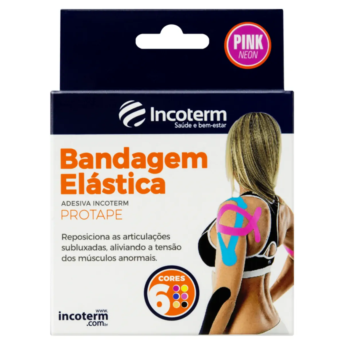 Bandagem Elástica Adesiva Pink Neon Incoterm Protape 5m X 5cm