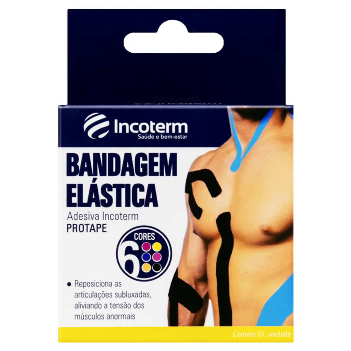 Bandagem Elástica Adesiva Amarela Neon Incoterm Protape 5m X 5cm