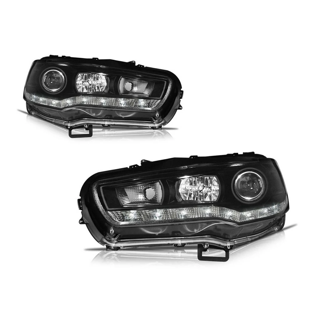 Farol Principal (Par) MITSUBISHI LANCER Máscara Negra com Led - AUTOMOTIVE IMPORTS ZN5252034