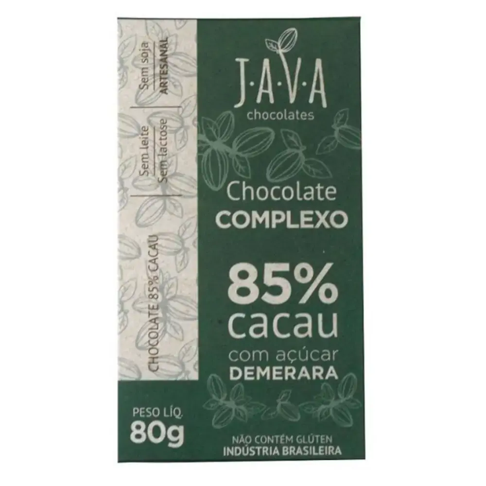 Chocolate 85 Cacau Com Açucar Demerara 80g Java