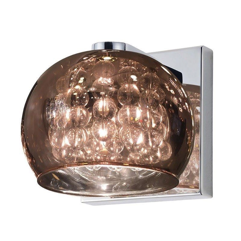 Arandela Soho Cobre Com Detalhes Cromados Para Salas E Quartos Para 1 Lâmpada G9 De Led Bivolt - Ho7616co