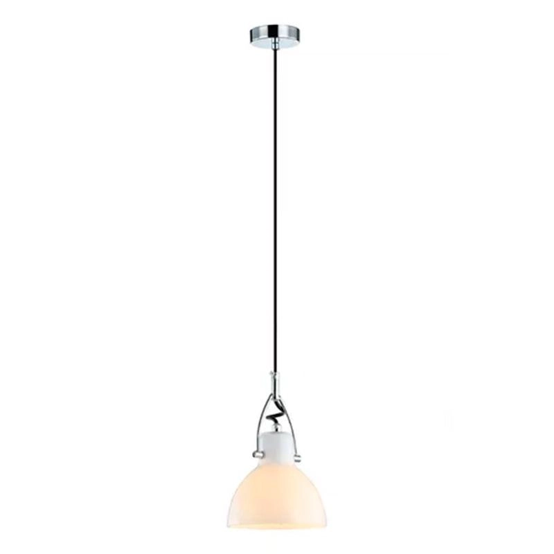 Pendente Bar Bella Ø14cm Branco Com Acabamento Cromado Para 1 Lâmpada G9 Bivolt - Op057c