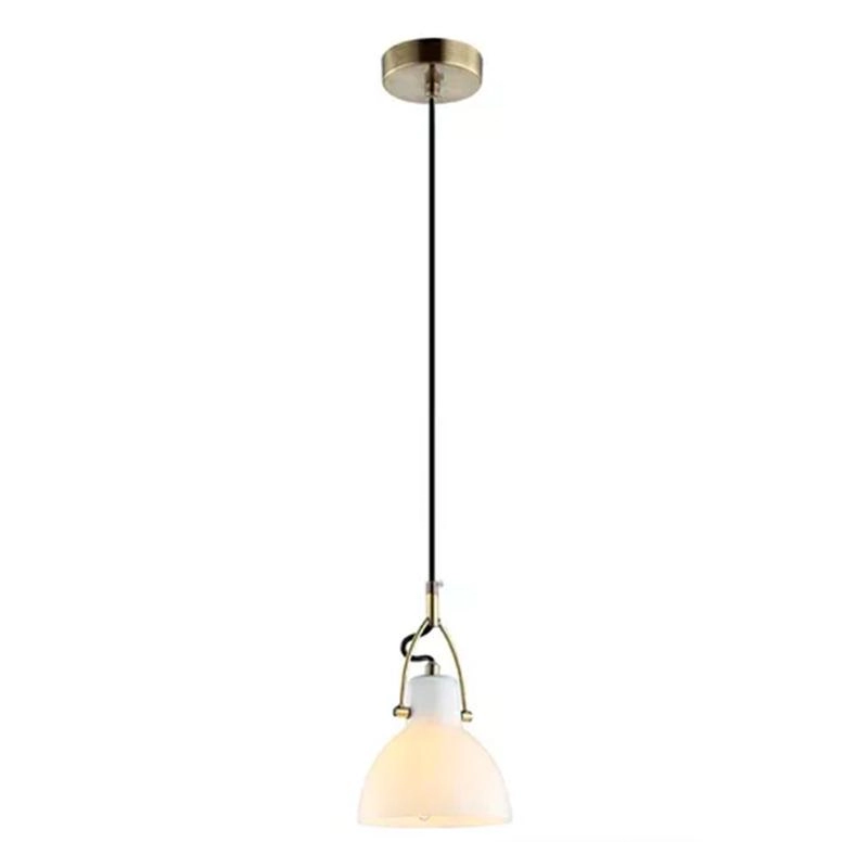 Pendente Bar Bella Ø14cm Branco Com Acabamento Bronze Para 1 Lâmpada G9 Bivolt - Op057b