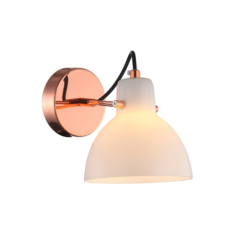Arandela Bar Bella Ø14cm Branco com Acabamento Cobre para 1 Lâmpada G9 Bivolt - OP058A