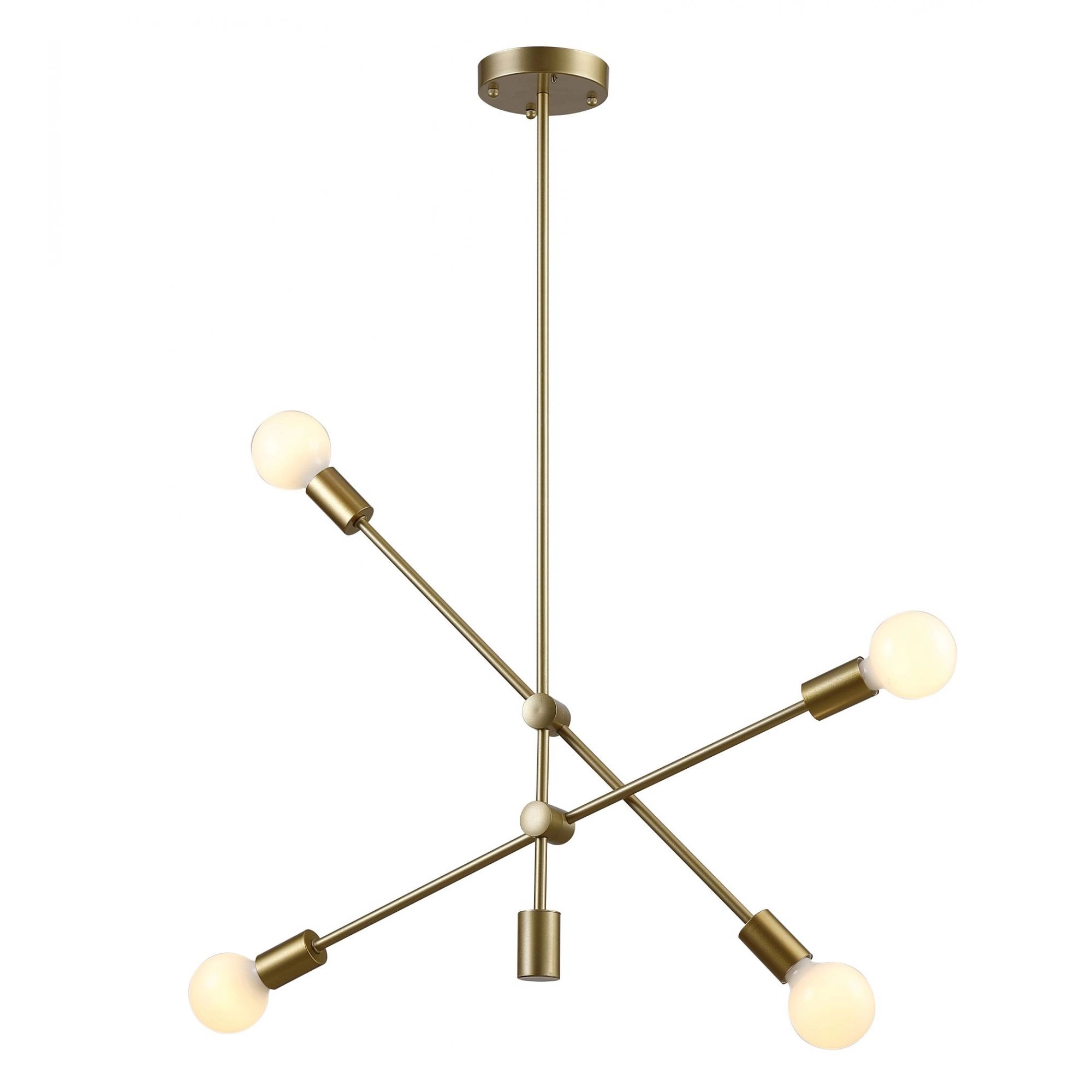 Pendente Bella Ipanema 68x139cm 4x E27 Dourado Rm003g